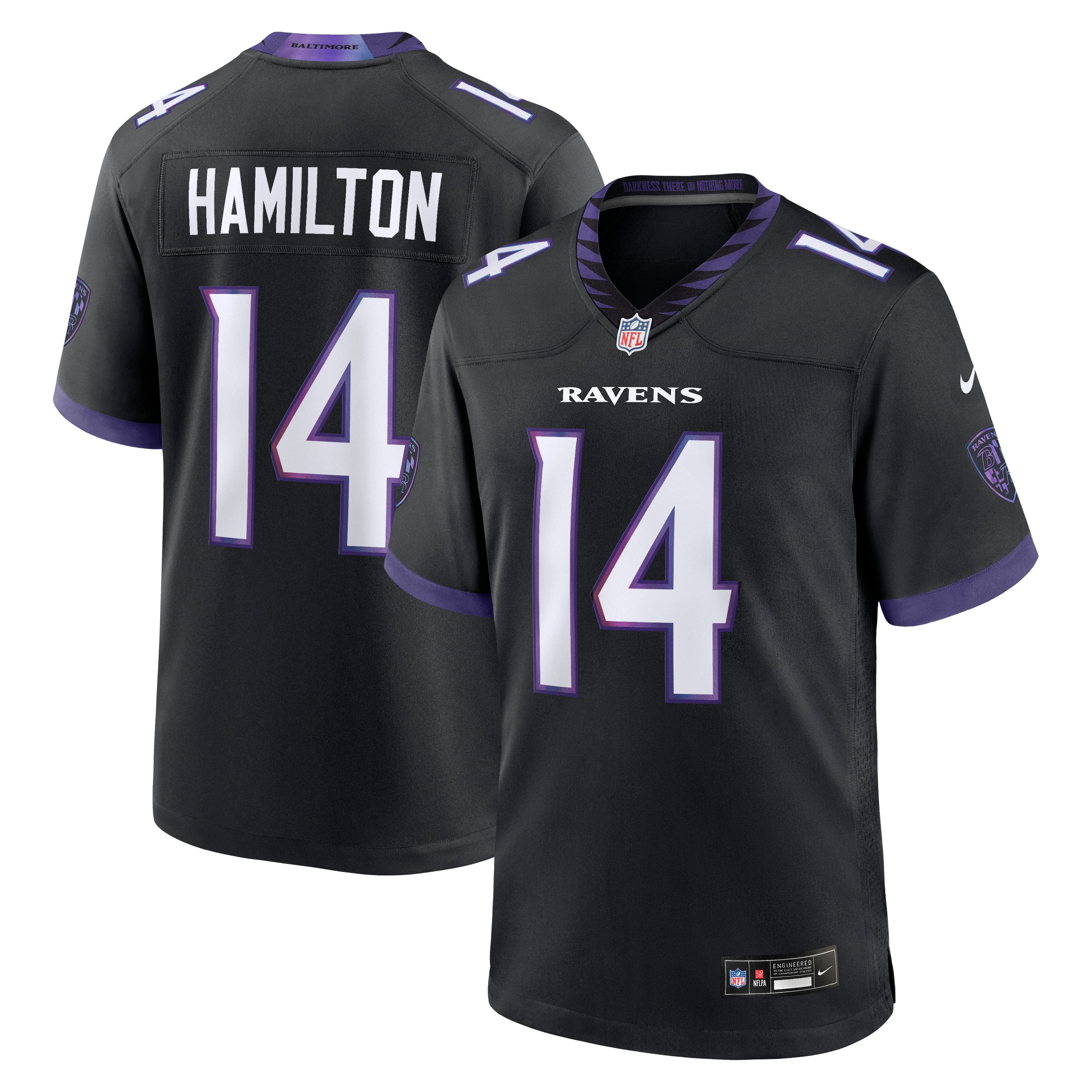 Custom Kyle Hamilton Baltimore Ravens Alternate Game Jersey Purple
