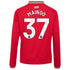Adidas Kobbie Mainoo Manchester United 2026/27 Home Replica Long Sleeve Jersey Red