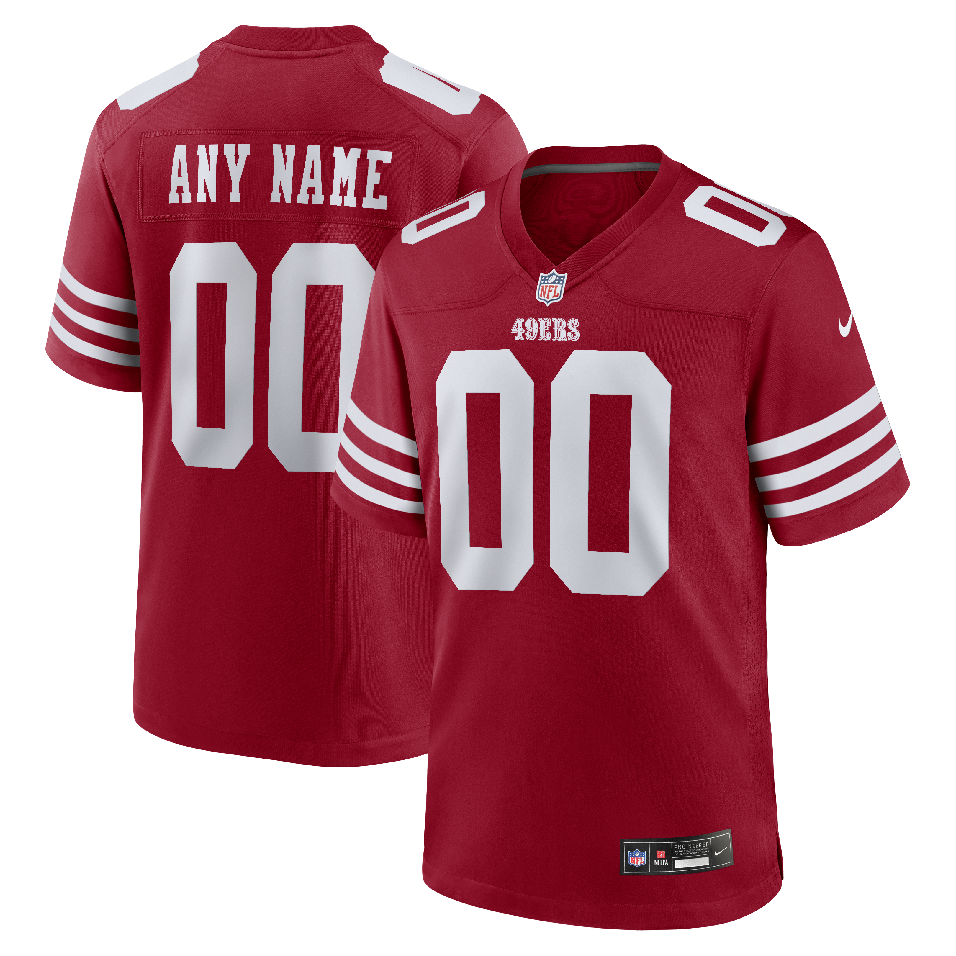 Custom San Francisco 49ers Custom Game Jersey Scarlet