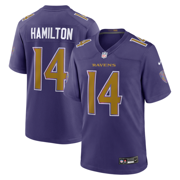 Custom Kyle Hamilton Baltimore Ravens Alternate Game Jersey Purple