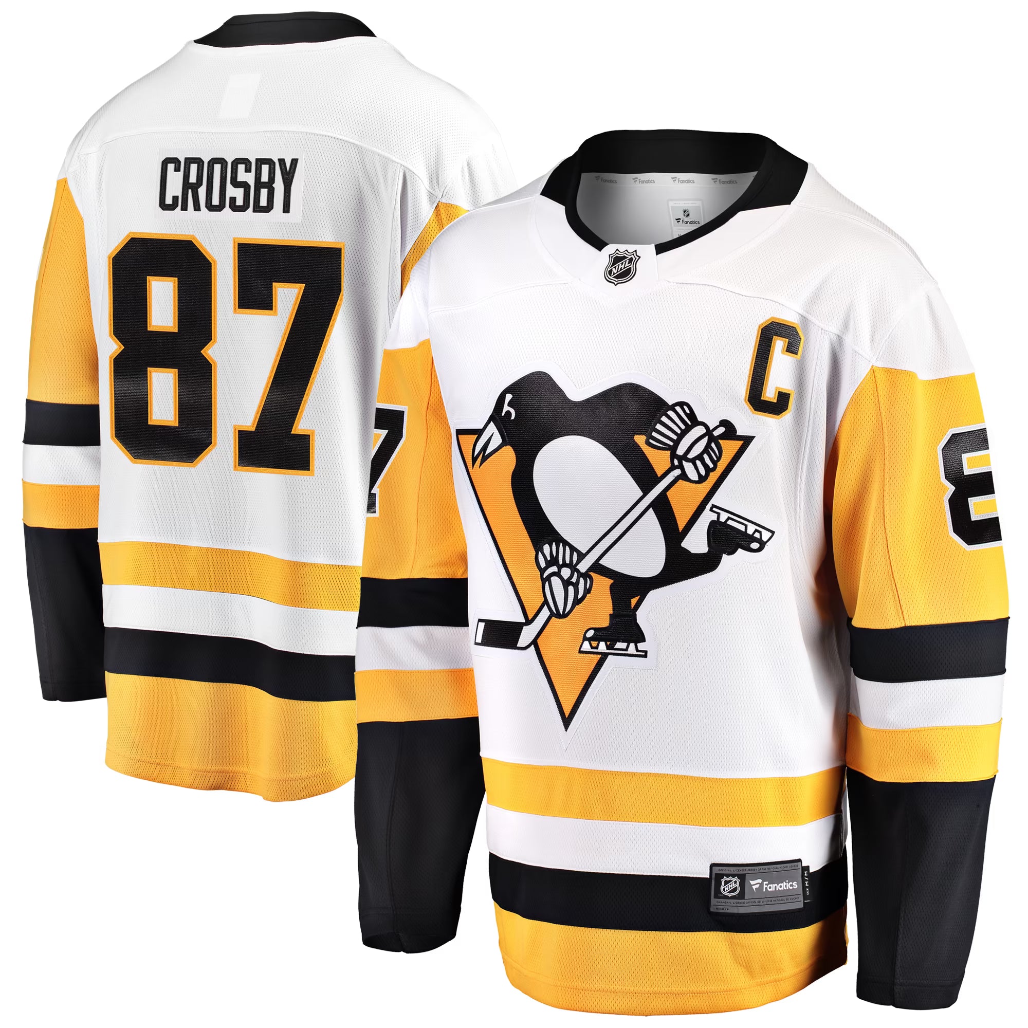 JERSEY INTL (JI) Crosby Pittsburgh Penguins White Fanatics Breakaway Jersey