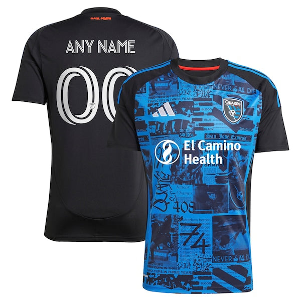 Adidas San Jose Earthquakes 2025 Headliner Replica Custom Jersey Black