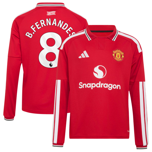 Adidas Bruno Fernandes Manchester United 2026/27 Home Replica Long Sleeve Jersey Red
