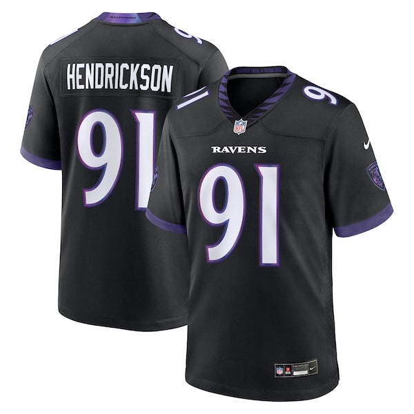 Custom Trey Hendrickson Baltimore Ravens Alternate Game Jersey Black