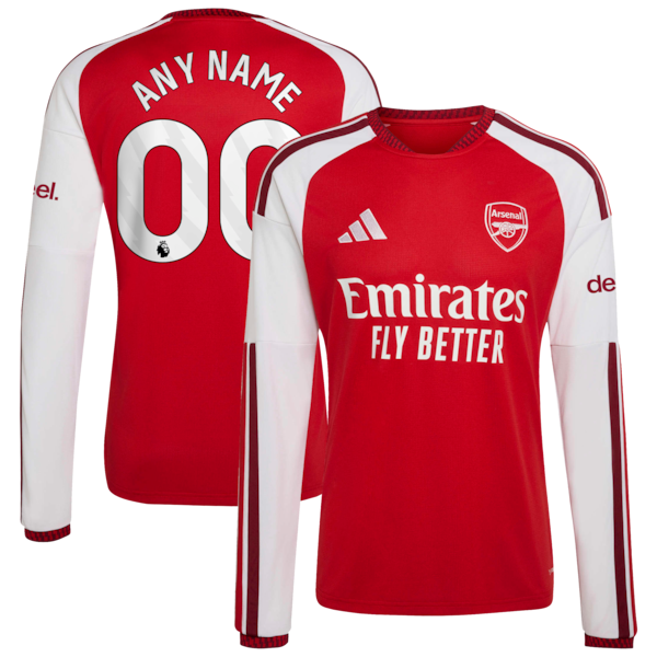 Adidas Arsenal 2026/27 Home Replica Custom Long Sleeve Jersey Red
