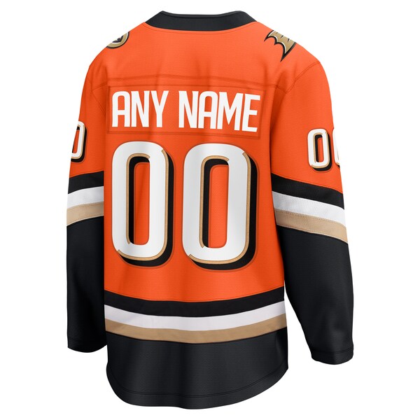 Anaheim Ducks Fanatics Home Breakaway Custom Jersey - Orange