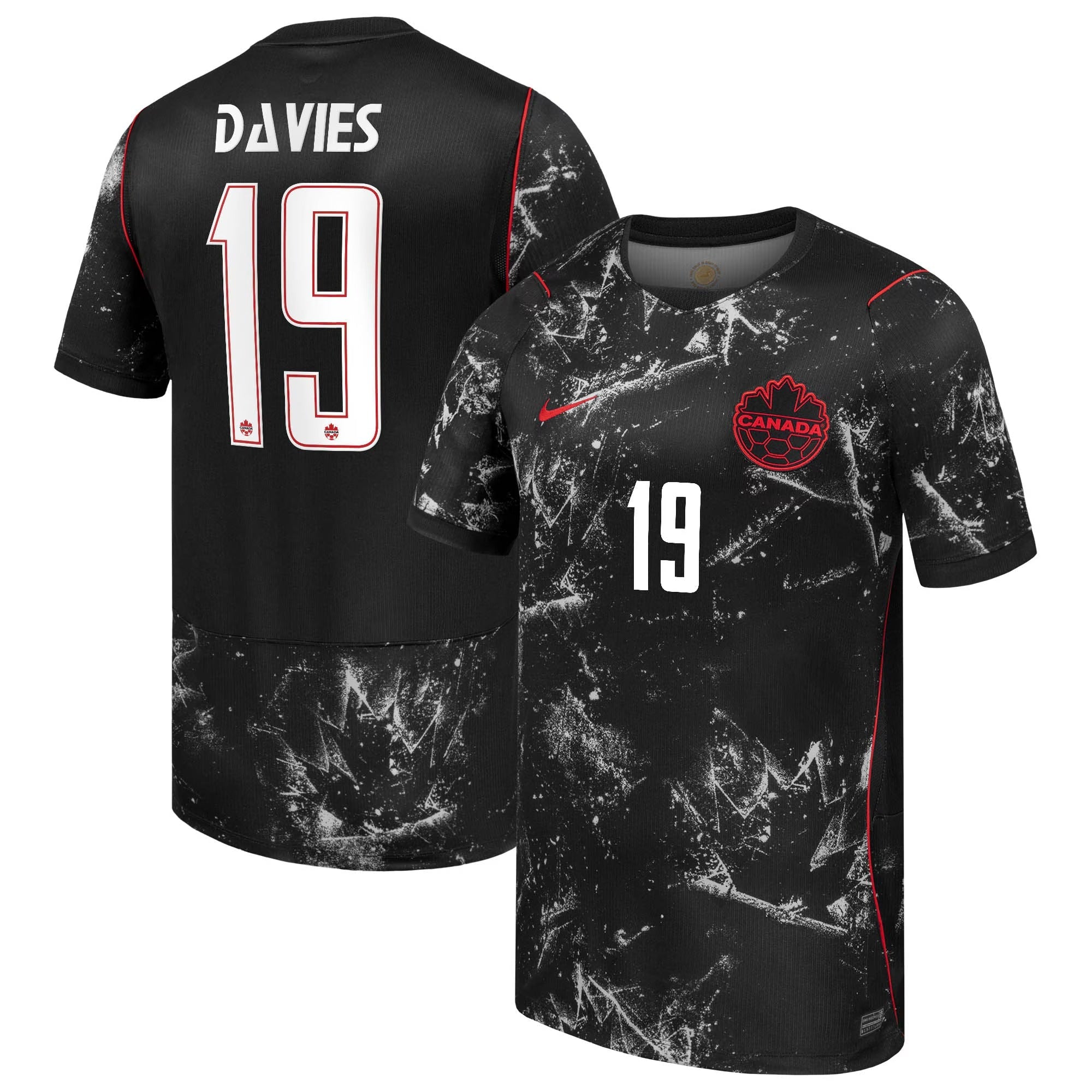 Alphonso Davies Canada Soccer Custom 2026 Away Authentic Jersey - Black - Jersey Teams World