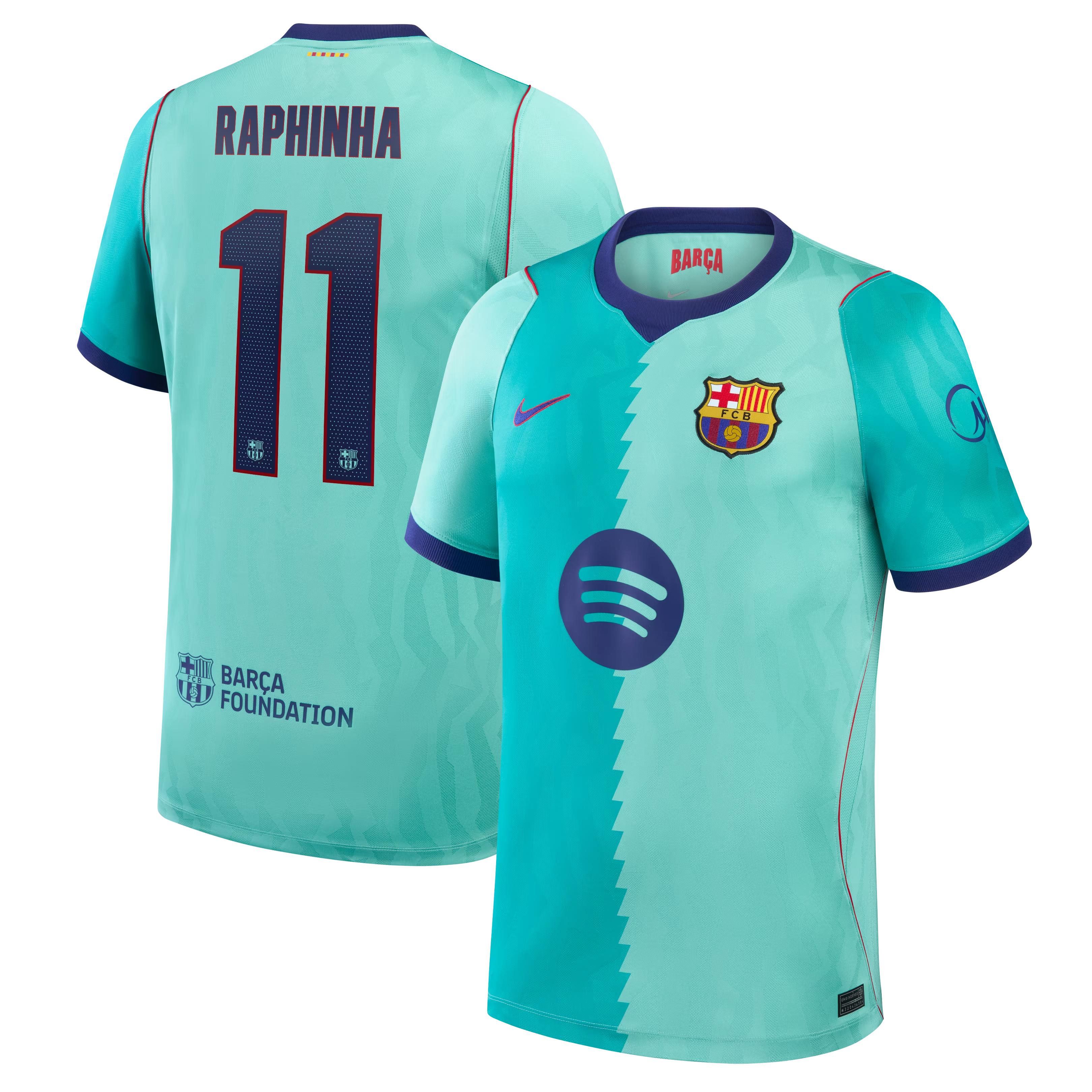 JERSEY INTL (JI) - Raphinha Barcelona 2026/27 Third Stadium Replica Jersey - Turquoise