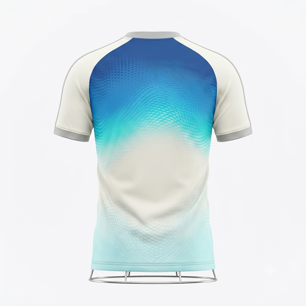 JERSEY INTL (JI) Branded 'Aero Wave' Gradient Blue & Off-White Soccer Jersey - Performance Kit - Adult