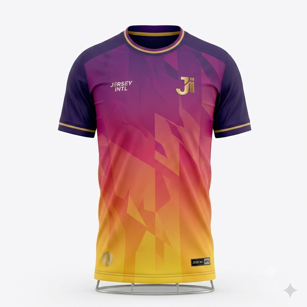 JERSEY INTL (JI) Branded 'Neon Pulse' Geometric Performance Soccer Jersey – Elite Series Kit