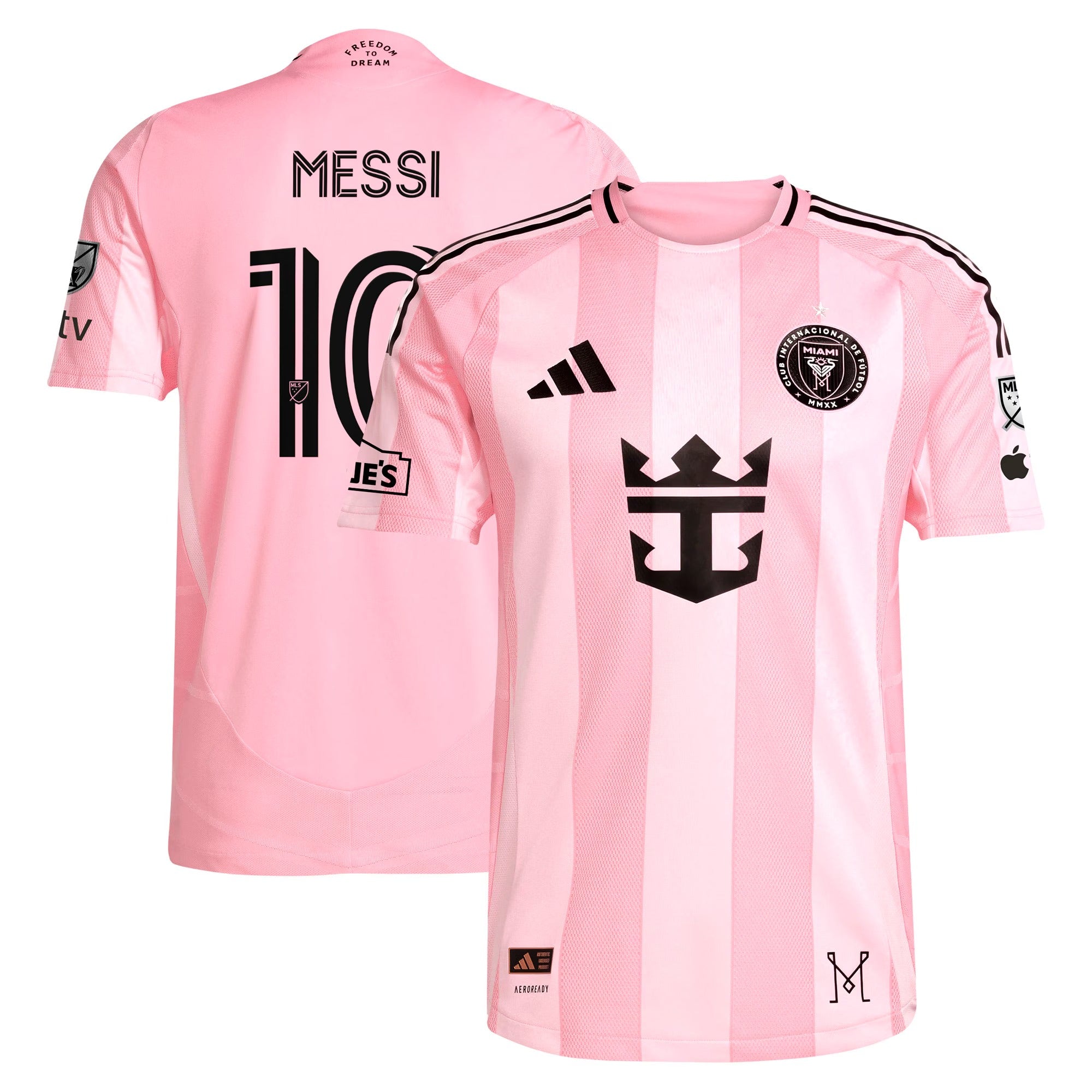 JERSEY INTL (JI) - Miami Themed Pink Short Sleeve Soccer Jersey (#10 Messi Edition)