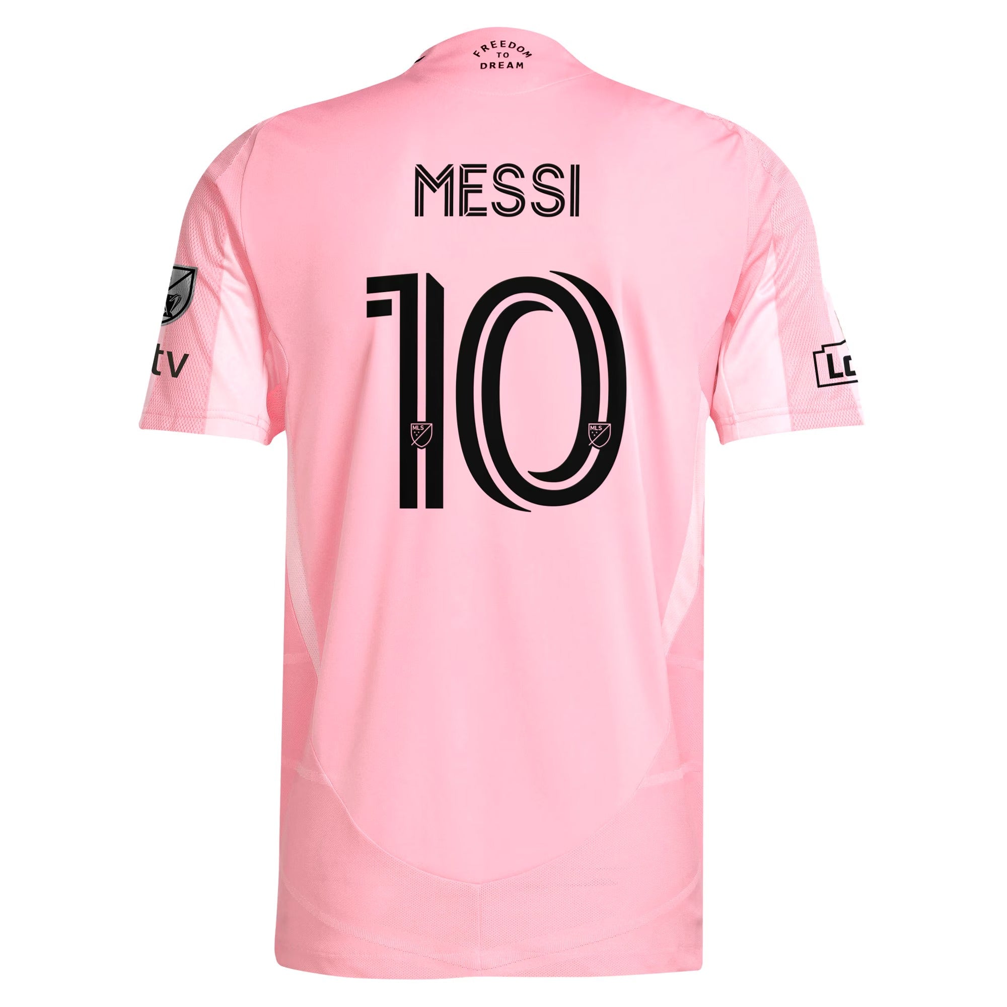 JERSEY INTL (JI) - Miami Themed Pink Short Sleeve Soccer Jersey (#10 Messi Edition)