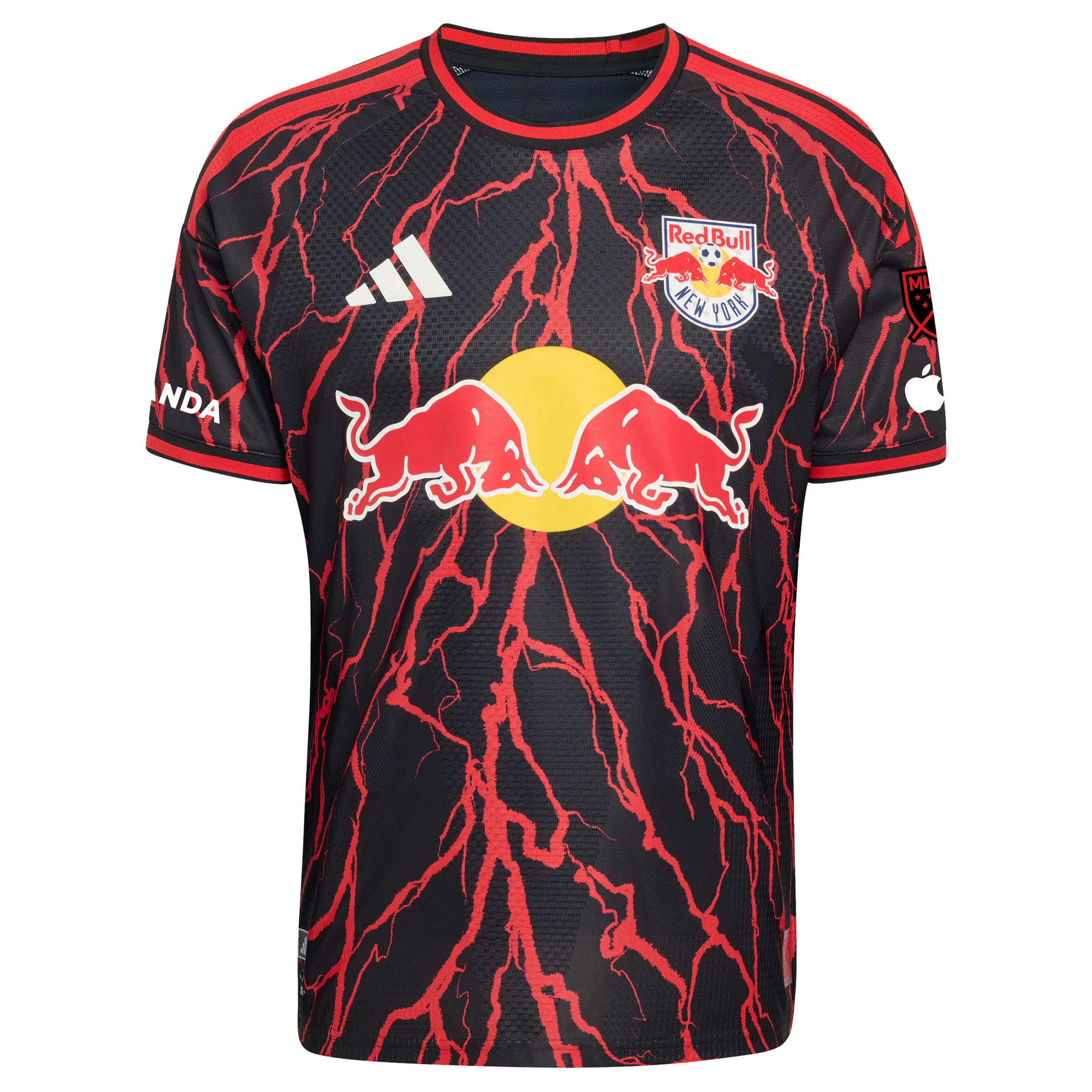 JERSEY INTL (JI) - New York Black & Red Short Sleeve Soccer Jersey (Custom Player Edition)