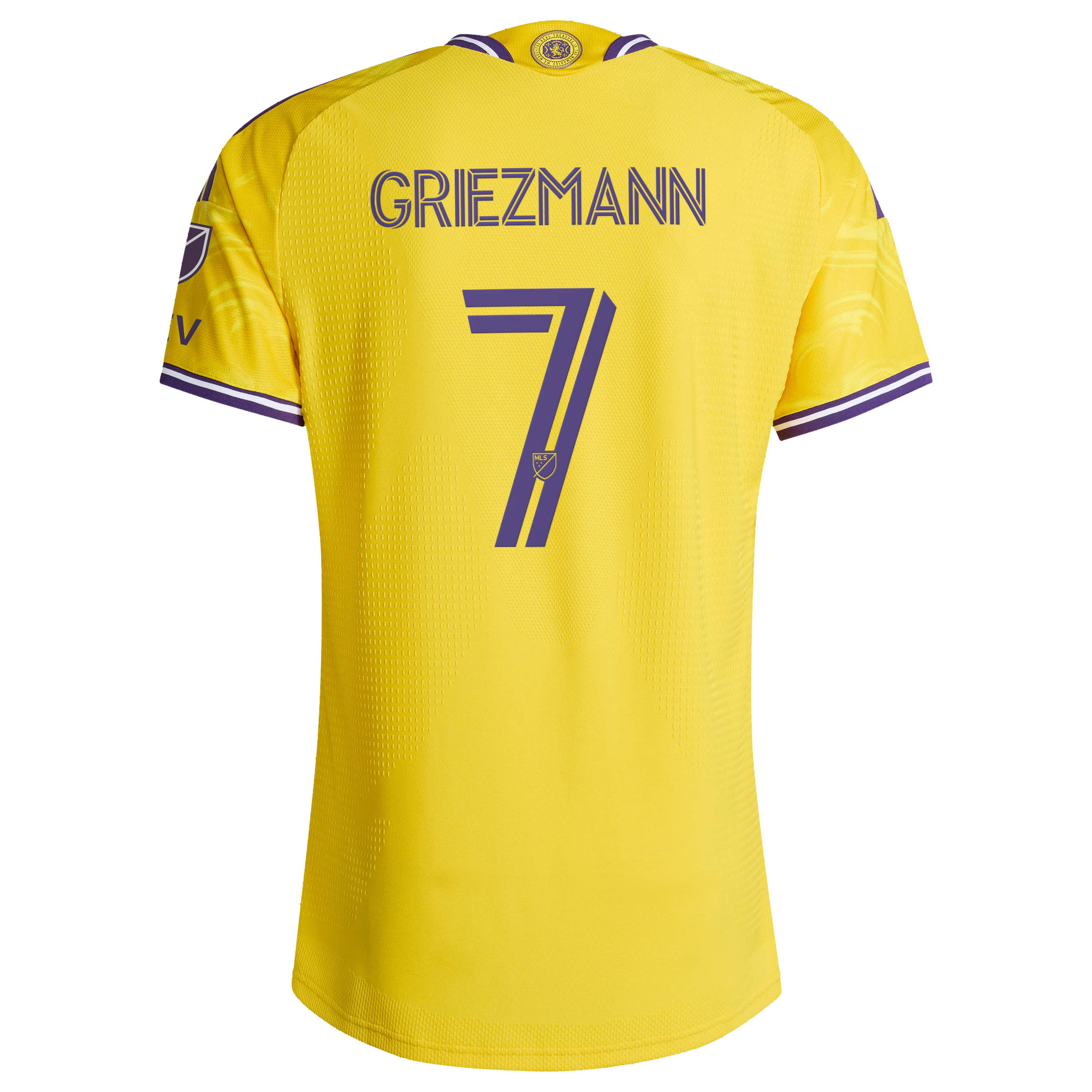JERSEY INTL (JI) - Orlando Gold & Purple Short Sleeve Soccer Jersey (#7 Griezmann Edition)