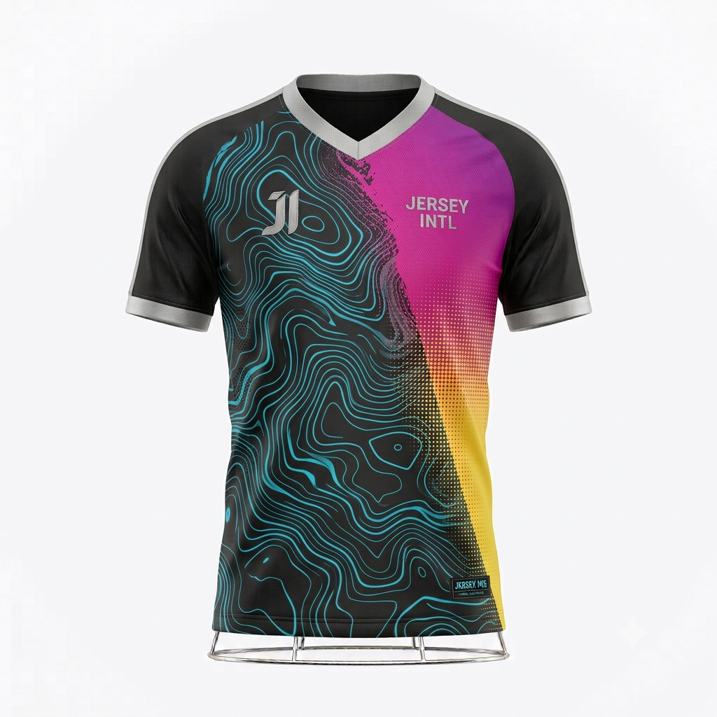 JERSEY INTL (JI) Branded 'Chromatic Contour' Performance Soccer Jersey - Elite Series (Blank Kit)