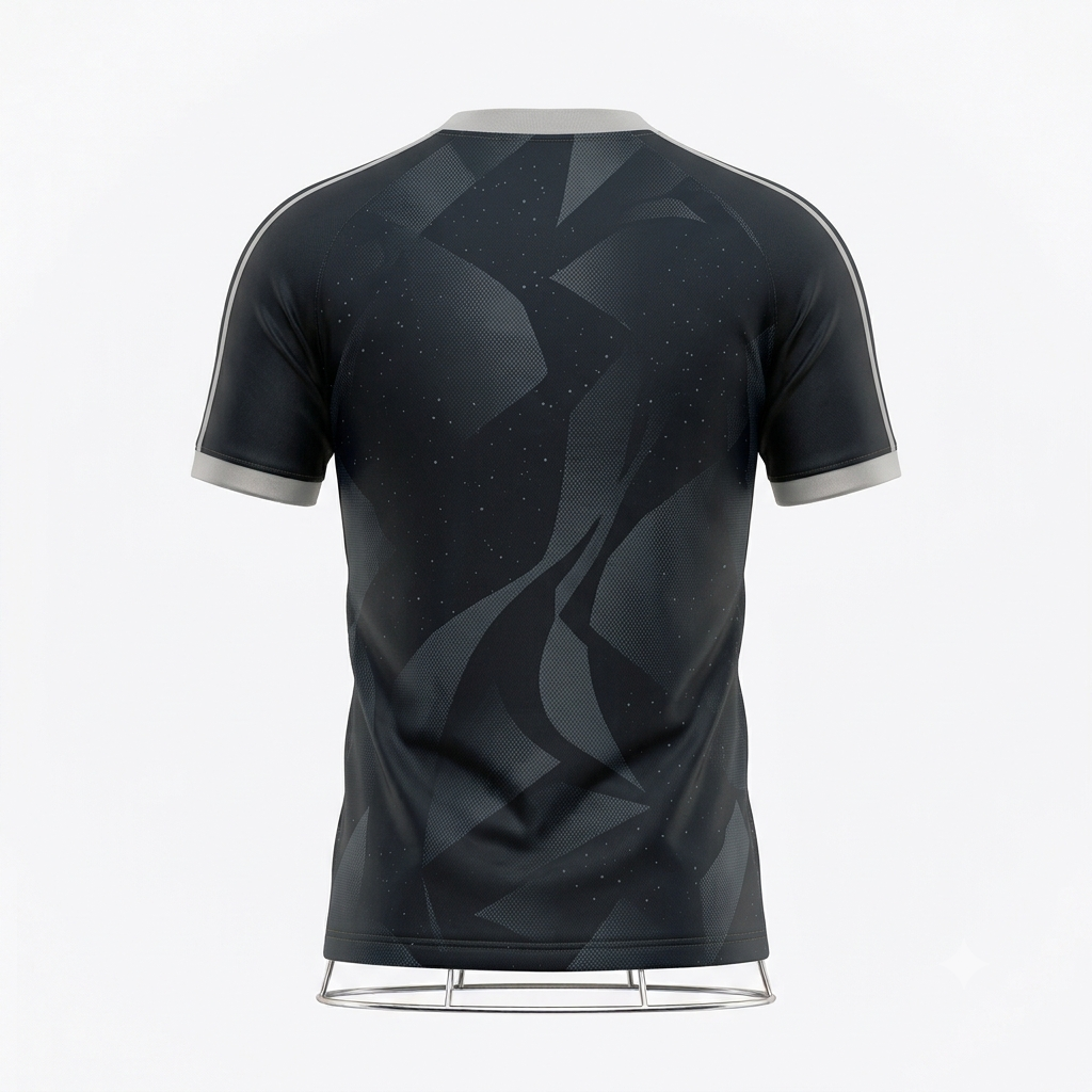 JERSEY INTL (JI) Branded 'Cosmic Stealth' Carbon & Platinum Performance Soccer Jersey - Elite Series Kit