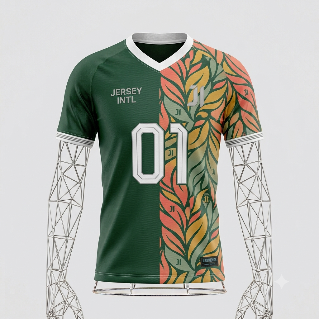 JERSEY INTL (JI) Branded 'Foliage Split' Performance Soccer Jersey - Elite Series (Blank Back Kit)