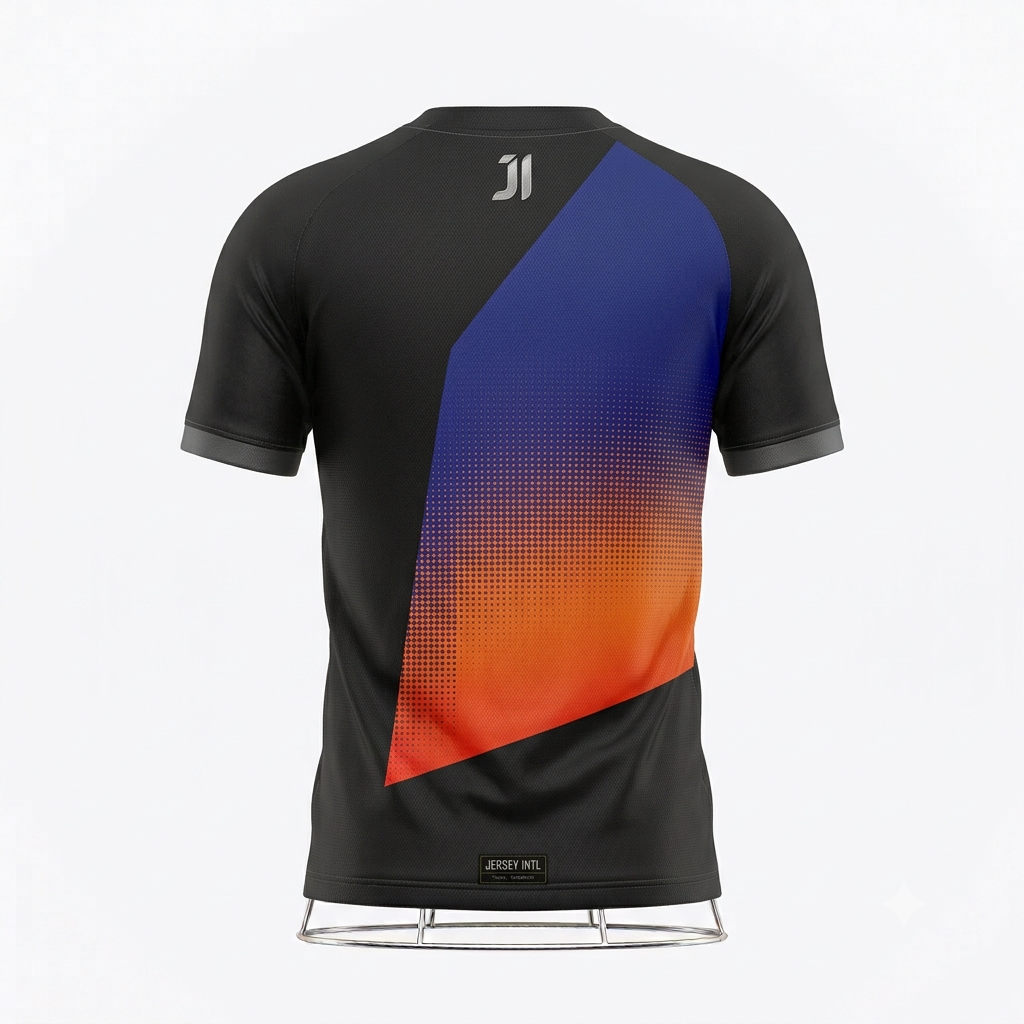 JERSEY INTL (JI) Branded 'Horizon Gradient' Carbon, Cobalt & Amber Performance Soccer Jersey - Elite Series Kit