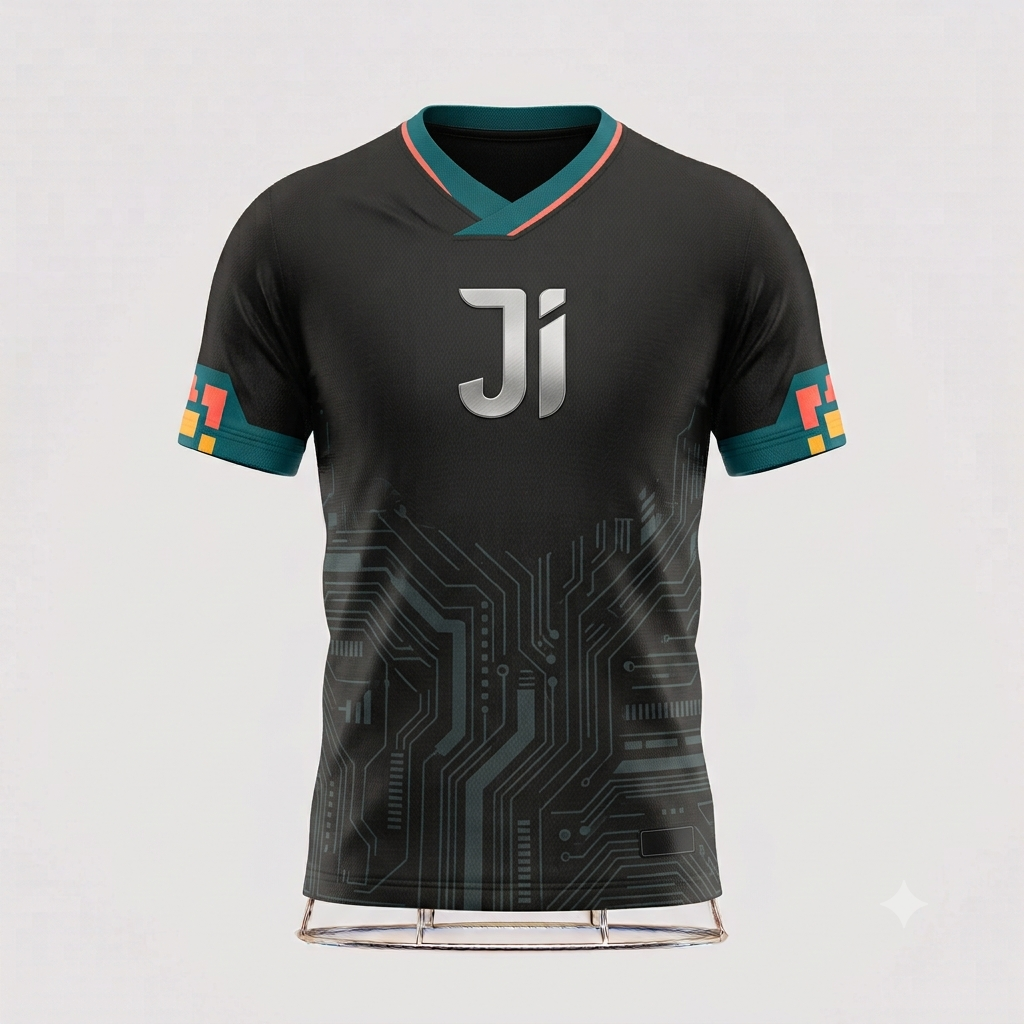 JERSEY INTL (JI) Branded 'Quantum Monogram' Elite Performance Jersey - Minimalist Edition (Blank Back Kit)