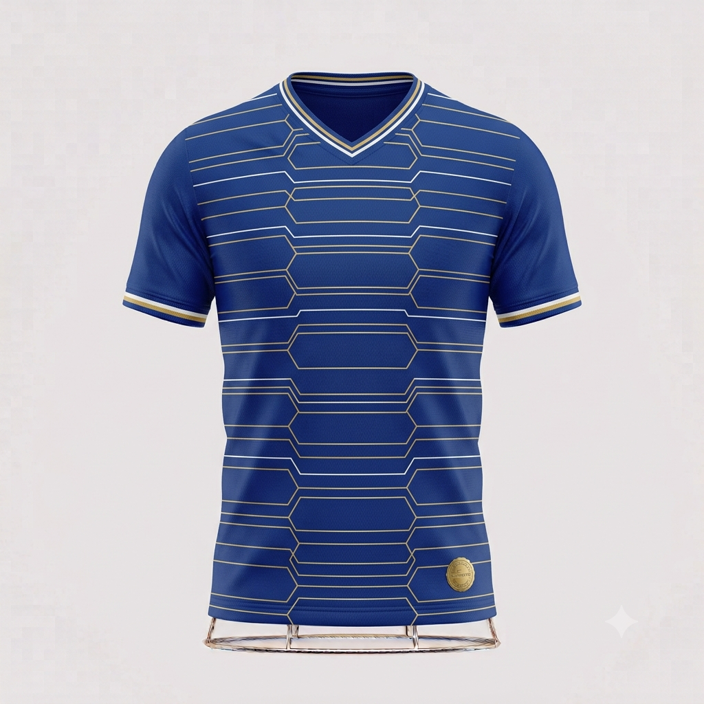 JERSEY INTL (JI) Branded 'Royal Grid' Elite Performance Jersey - Apex Horizon Edition (Blank Back Kit)