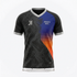 JERSEY INTL (JI) Branded 'Topo Horizon' Charcoal Contour & Halftone Gradient Performance Soccer Jersey - Elite Series Kit