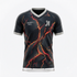 JERSEY INTL (JI) Branded 'Volcanic Strike' Charcoal & Magma Red Performance Soccer Jersey - Elite Series Kit