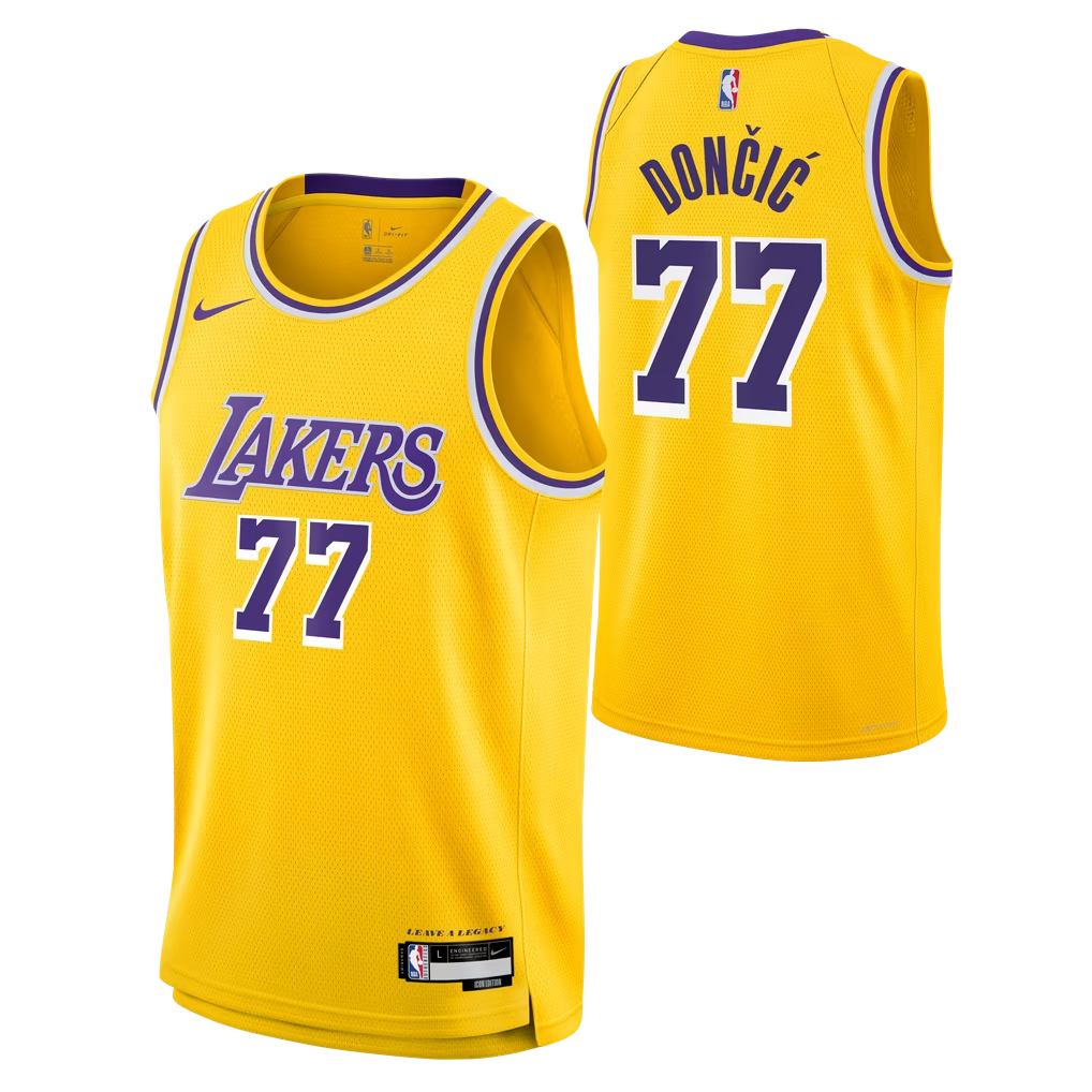 JERSEY INTL (JI) Luka Dončić Los Angeles Lakers Unisex Swingman Jersey - Icon Edition - Gold