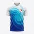 JERSEY INTL (JI) Branded Arctic Vortex White Soccer Jersey - Deep Blue to Cyan Gradient - Adult Performance Football Shirt