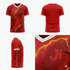 JERSEY INTL (JI) Branded Crimson Fuse Red Soccer Jersey - Volt Yellow &amp; Neon Graphic - Adult Performance Football Shirt