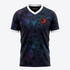 JERSEY INTL (JI) Branded Spectrum Iridescent Geometric Mosaic Soccer Jersey - Obsidian Black &amp; White - Adult Football Shirt
