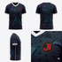 JERSEY INTL (JI) Branded Spectrum Iridescent Geometric Mosaic Soccer Jersey - Obsidian Black &amp; White - Adult Football Shirt