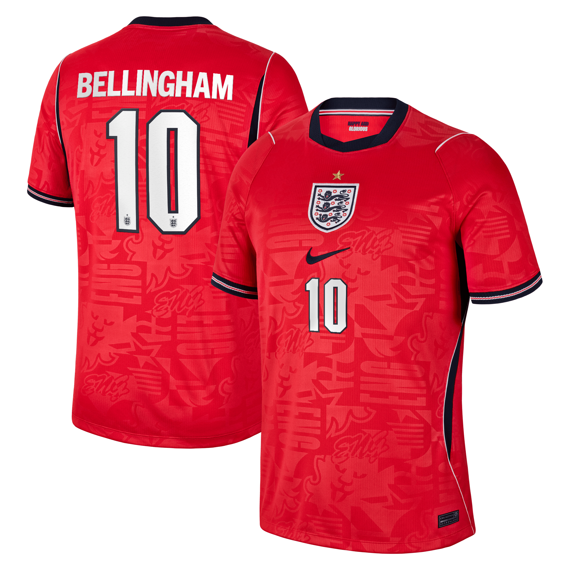 Jude Bellingham England National Team Jersey Intl - 2026 Away Stadium  Replica Jersey - Red