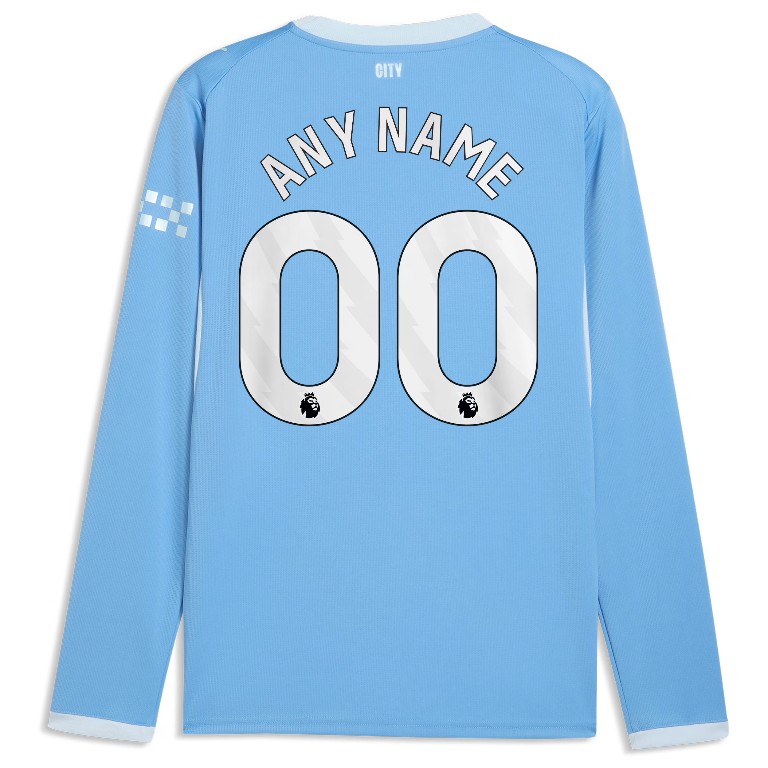 Official Manchester City  2026/27 Home Replica Long Sleeve Custom Jersey - Light Blue - Jersey Teams World