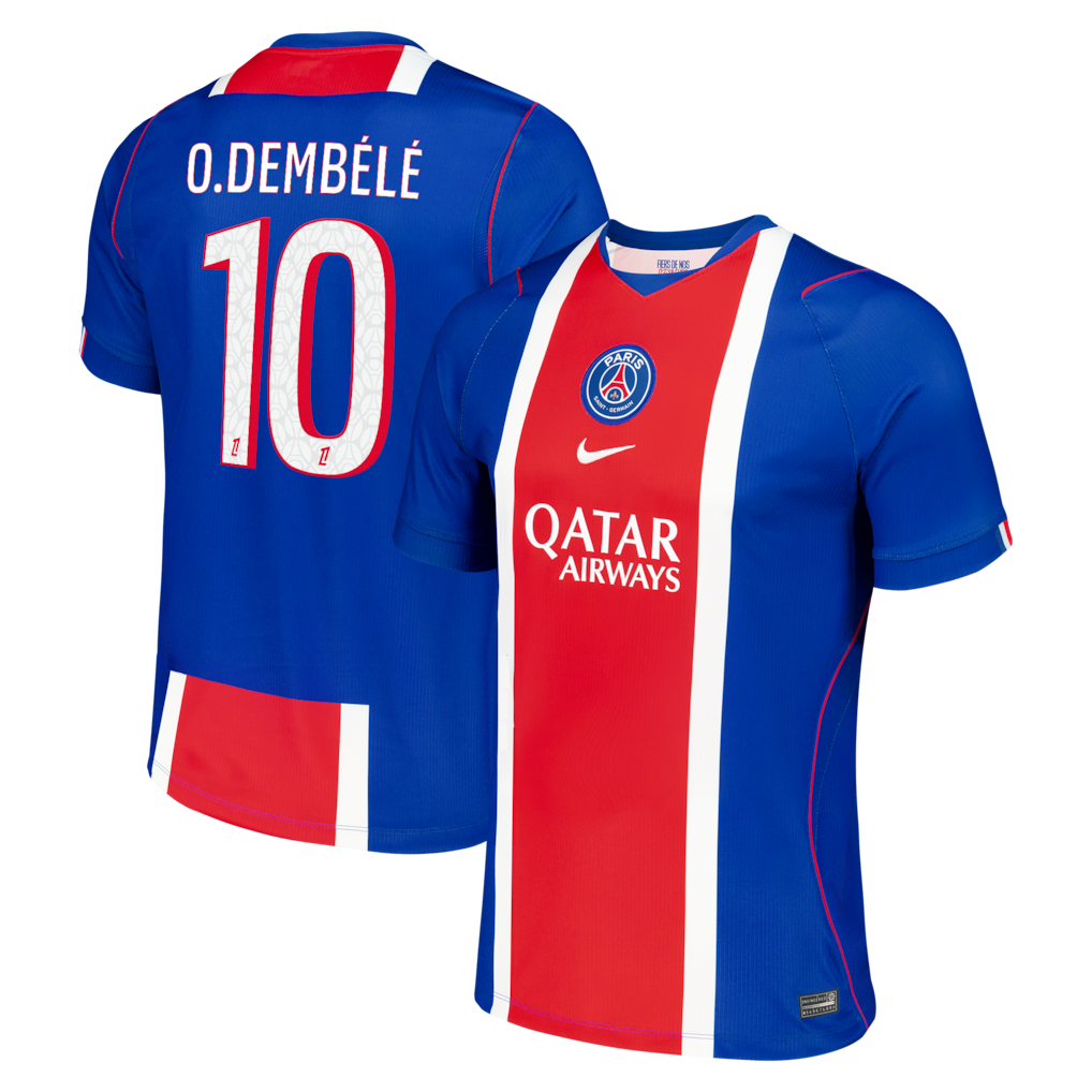 Official Ousmane Dembélé Paris Saint-Germain Custom 2026/27 Home Stadium Replica Jersey - Blue - Jersey Teams World