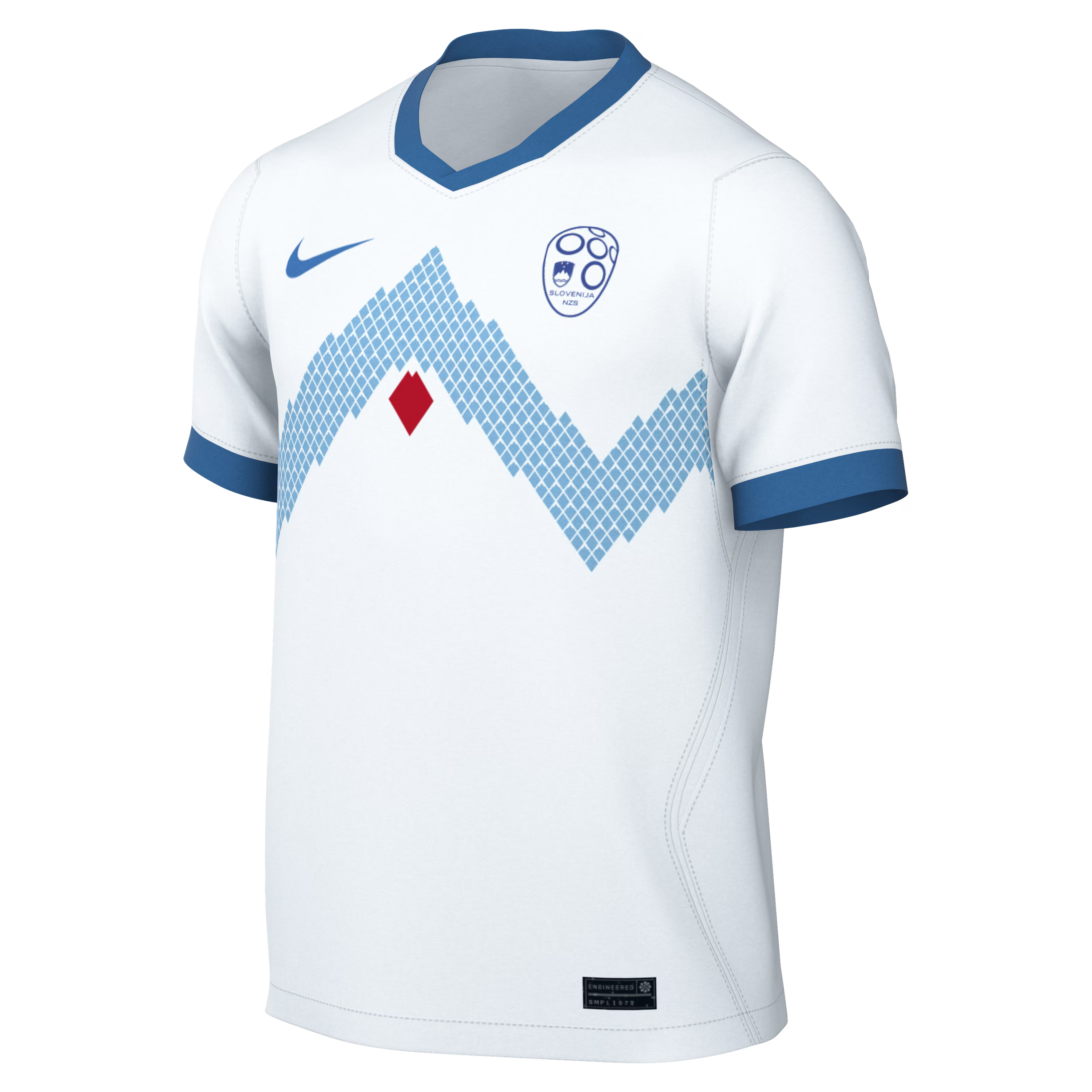 Official Slovenia National Team Custom 2026 Home Stadium Replica Jersey - White - Jersey Teams World