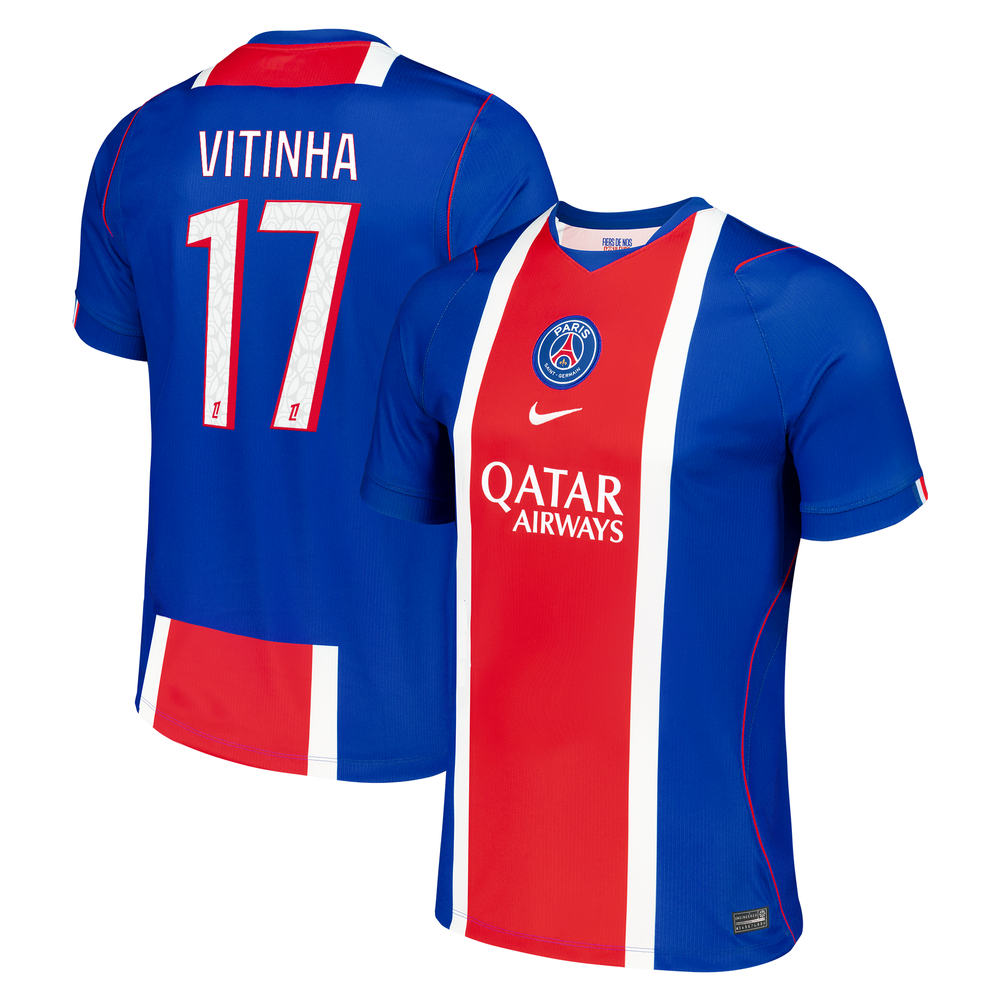 Official Vitinha Paris Saint-Germain Custom 2026/27 Home Stadium Replica Jersey - Blue - Jersey Teams World