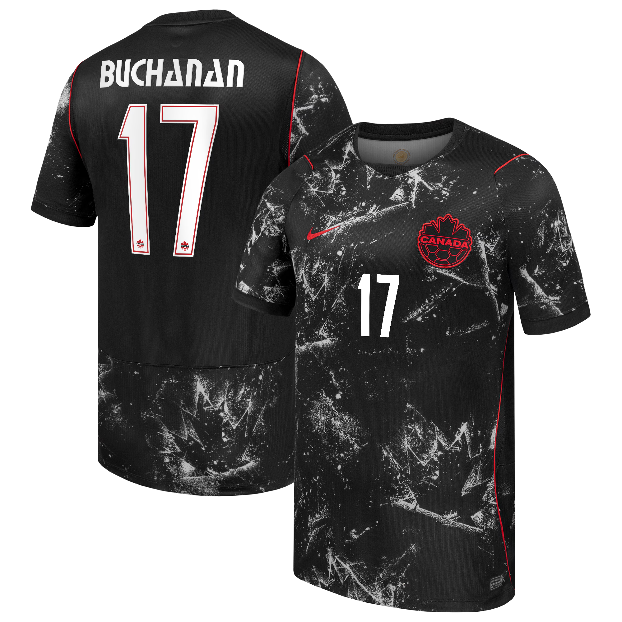 Tajon Buchanan Canada Soccer Custom 2026 Away Match Authentic Jersey - Black - Jersey Teams World