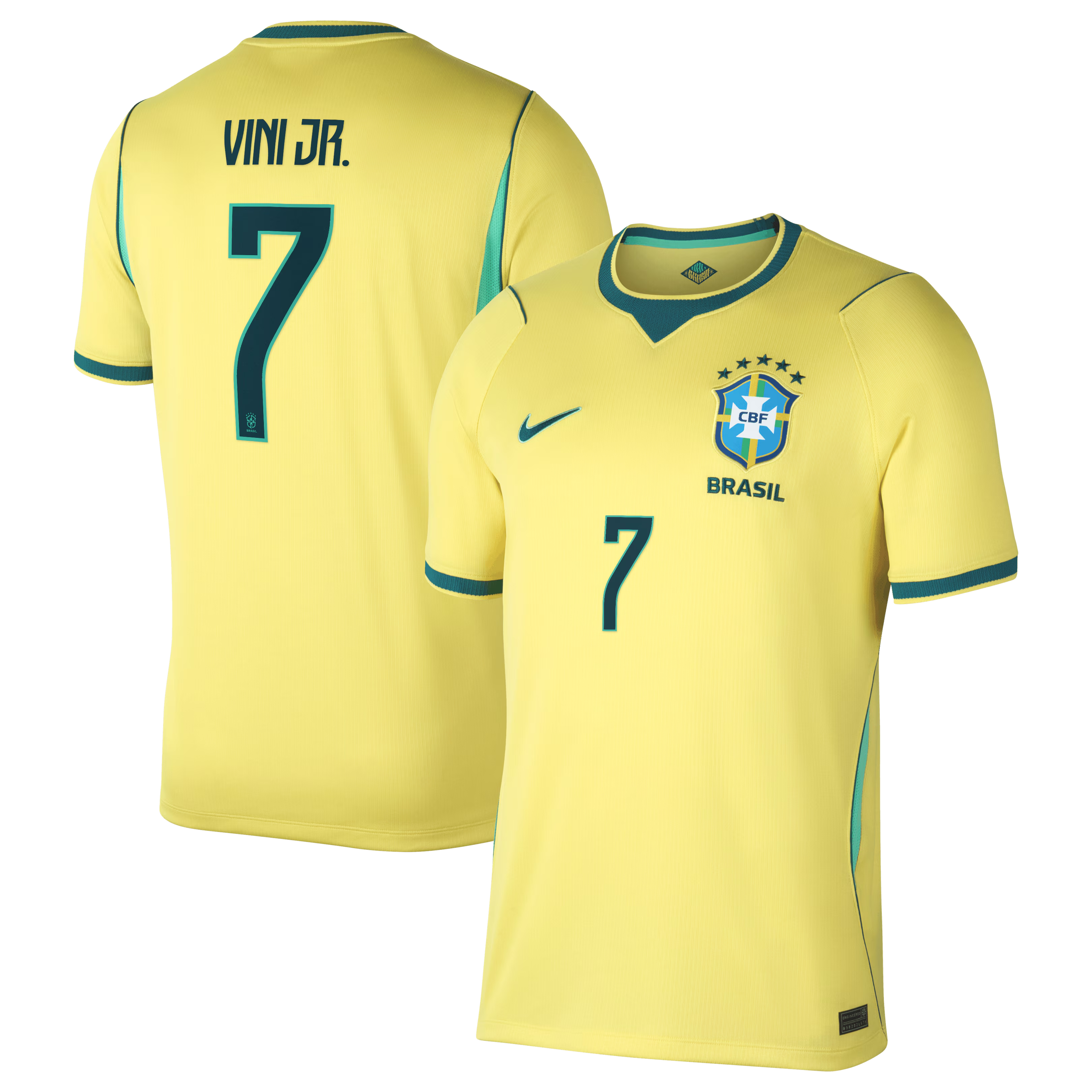 Vini Jr. Brazil National Team Custom 2026 Home Stadium Jersey - Yellow - Jersey Teams World