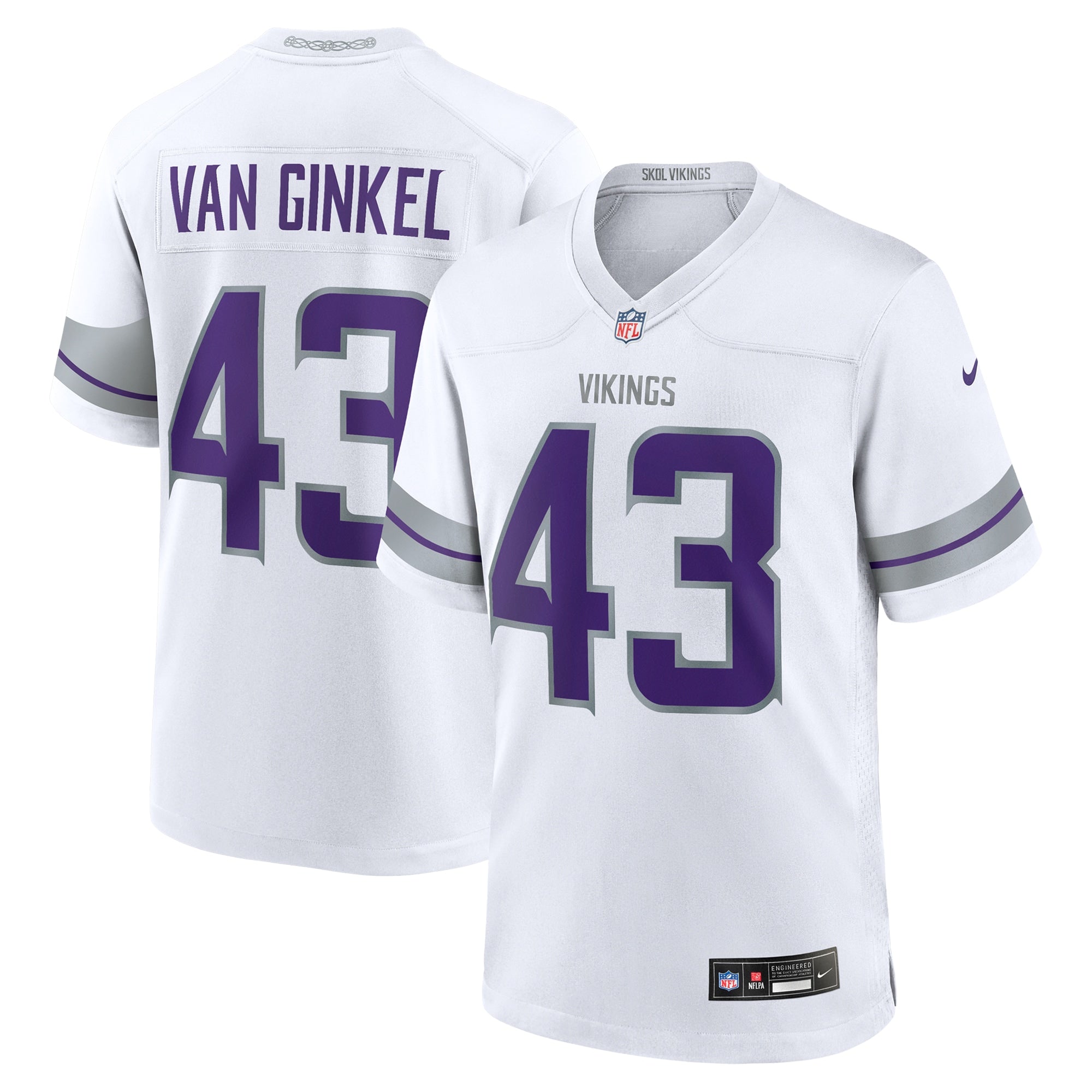 Custom Andrew Van Ginkel Minnesota Vikings Game Jersey Purple