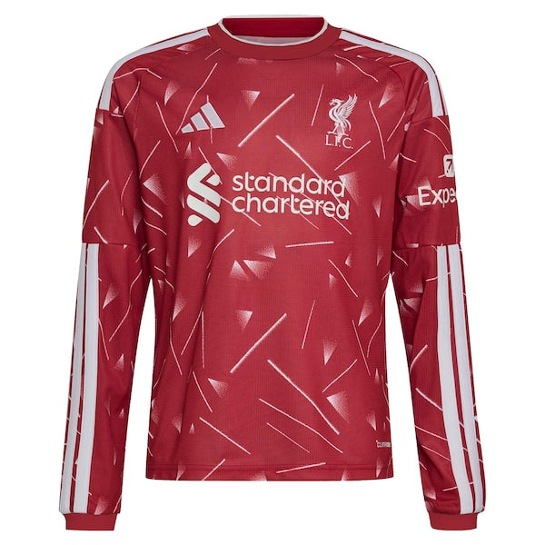 Adidas Liverpool 2026/27 Home Replica Custom Long Sleeve Jersey Red