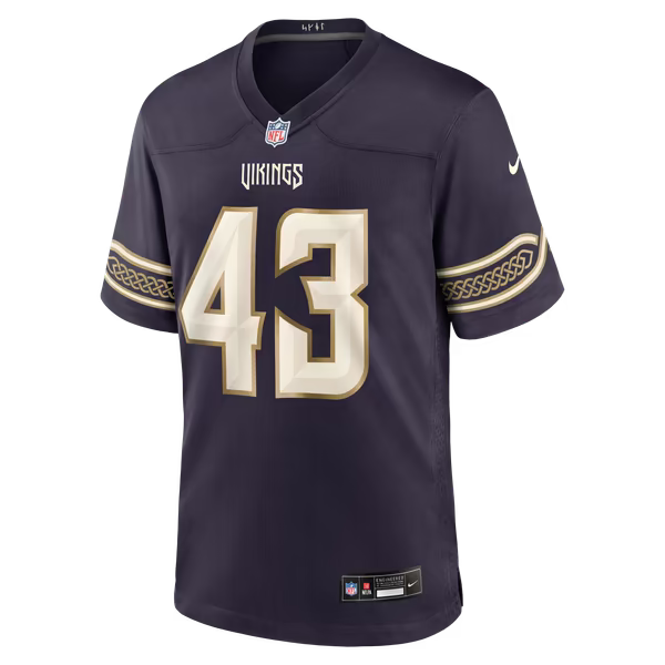 Andrew Van Ginkel Minnesota Vikings Nike 2026 Rivalries Collection Game Jersey - Purple