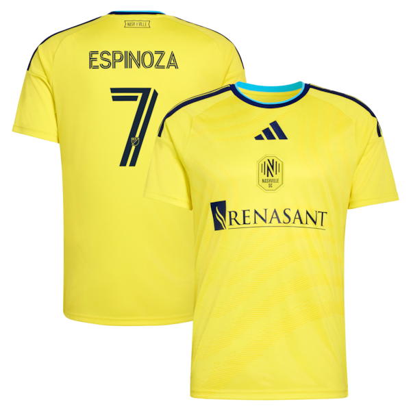 Customized Cristian Espinoza Nashville SC 2026 The Reverb Kit Replica Custom Jersey Yellow