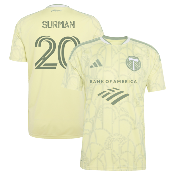 Customized Finn Surman Portland Timbers 2026 Civic Stadium Kit Replica Jersey Yellow