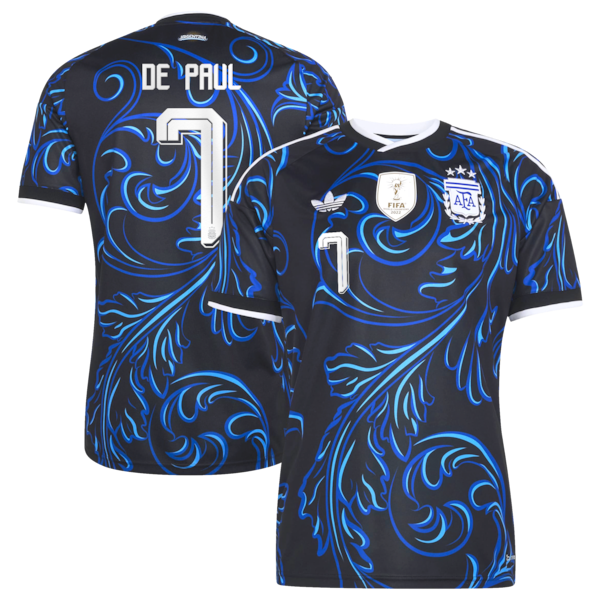 Adidas Rodrigo De Paul Argentina National Team 2026 Away Replica Jersey Black