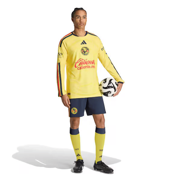 Club America adidas 2026/27 Home On-Field Authentic Long Sleeve Jersey - Yellow