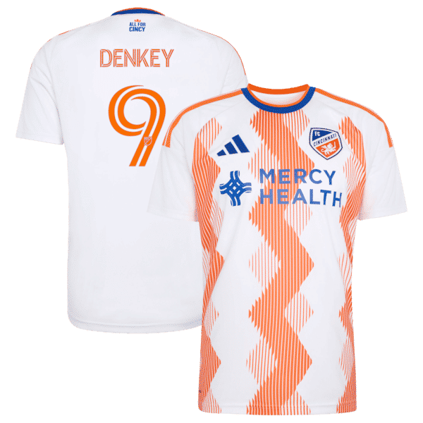 Customized Kevin Denkey FC Cincinnati 2026 The Seven Hills Kit Replica Jersey White
