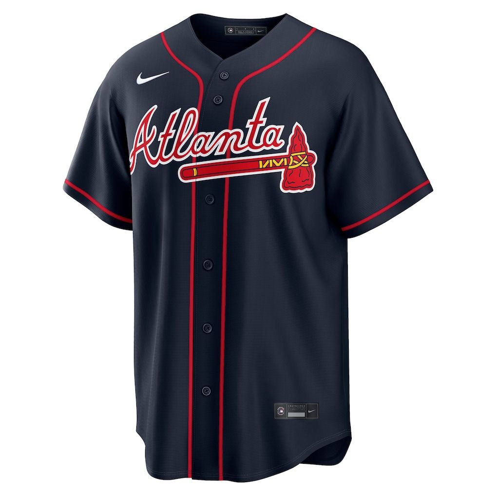 Custom Ronald Acuña Jr. Atlanta Braves Alternate Replica Jersey Navy
