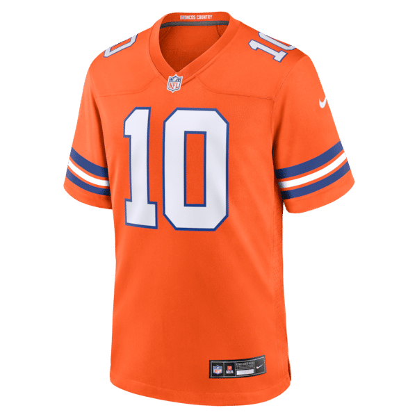 Custom Bo Nix Denver Broncos Mile High Collection 1977 Throwback Game Jersey Orange