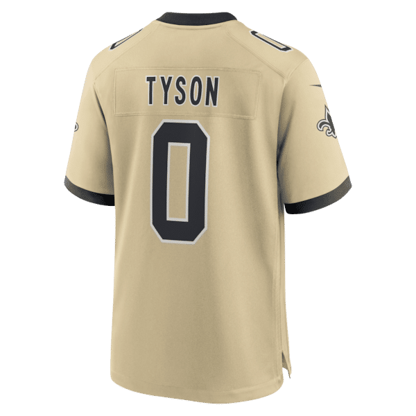 Custom Jordyn Tyson New Orleans Saints 2026 Draft Pick No. 8 Alternate Game Jersey Gold