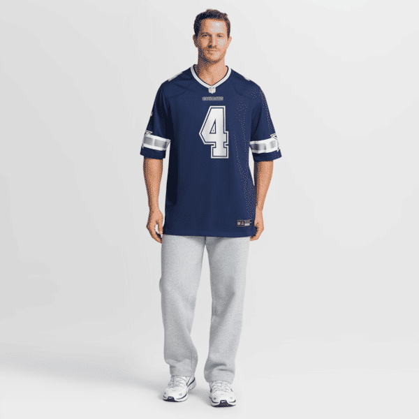 Custom Dak Prescott Dallas Cowboys Game Team Jersey Navy